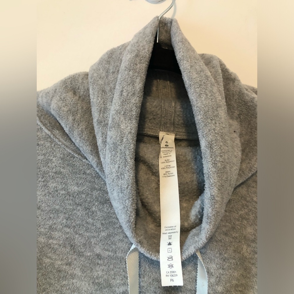 LULULEMON GO FORWARD FLEECE PULLOVER FUNNEL NECK GREY SIZE 6 - Picture 7 of 12
